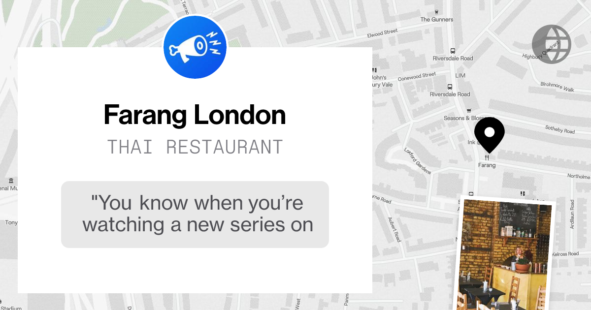 Farang London shared by @infatuation on Postcard
